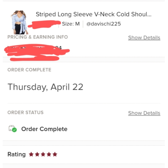 Blue Striped Long Sleeve V-Neck Cold Shoulder Crop Top - Picture 3 of 8